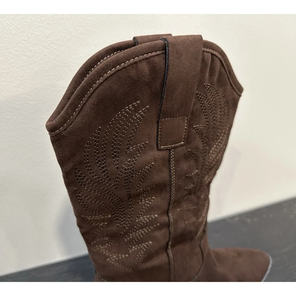 Style & Co Women's Mocha Brown Miyyaa Cowboy Comfort Soft Cowboy‎ Boots 7M NEW